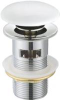 Донный клапан с системой "Клик-клак" с переливом, белая керамическая крышка Cezares CZR-SAT7