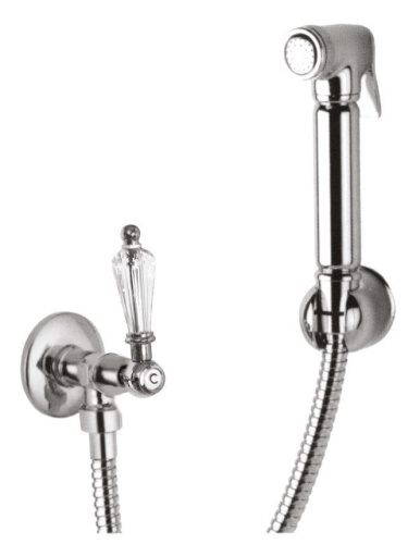 Гигиенический душ с запорным вентилем, со шлангом 120см и держателем Cezares DIAMOND-KS DIAMOND-KS-01-Sw