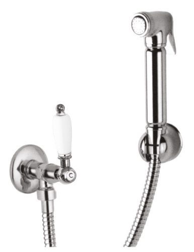 Гигиенический душ со шлангом 120см, запорным вентилем и держателем Cezares FIRST-KS FIRST-KS-01-Bi